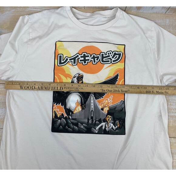 Puffzilla Attack Reykjavik Stanley/Stella T-Shirt Size US Large Off-White *Rare* - Picture 6 of 8